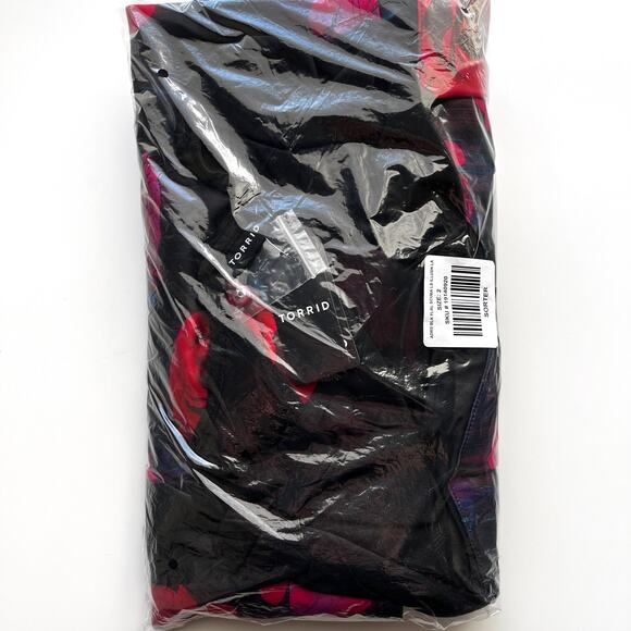 Torrid Scuba Flare Dress - Corset Back Sheer Illusion Neck Long Sleeve Floral 2X - Picture 7 of 12